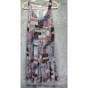 Hollister Womens XS Midi Maxi Dress Sleeveless Patchwork Tiered Boho Cottagecore